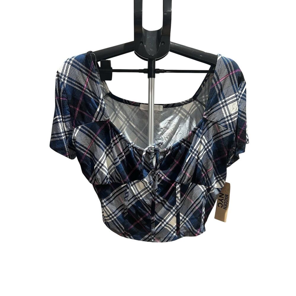 NWT Madden NYC Women's XXXL Plaid Cropped Top